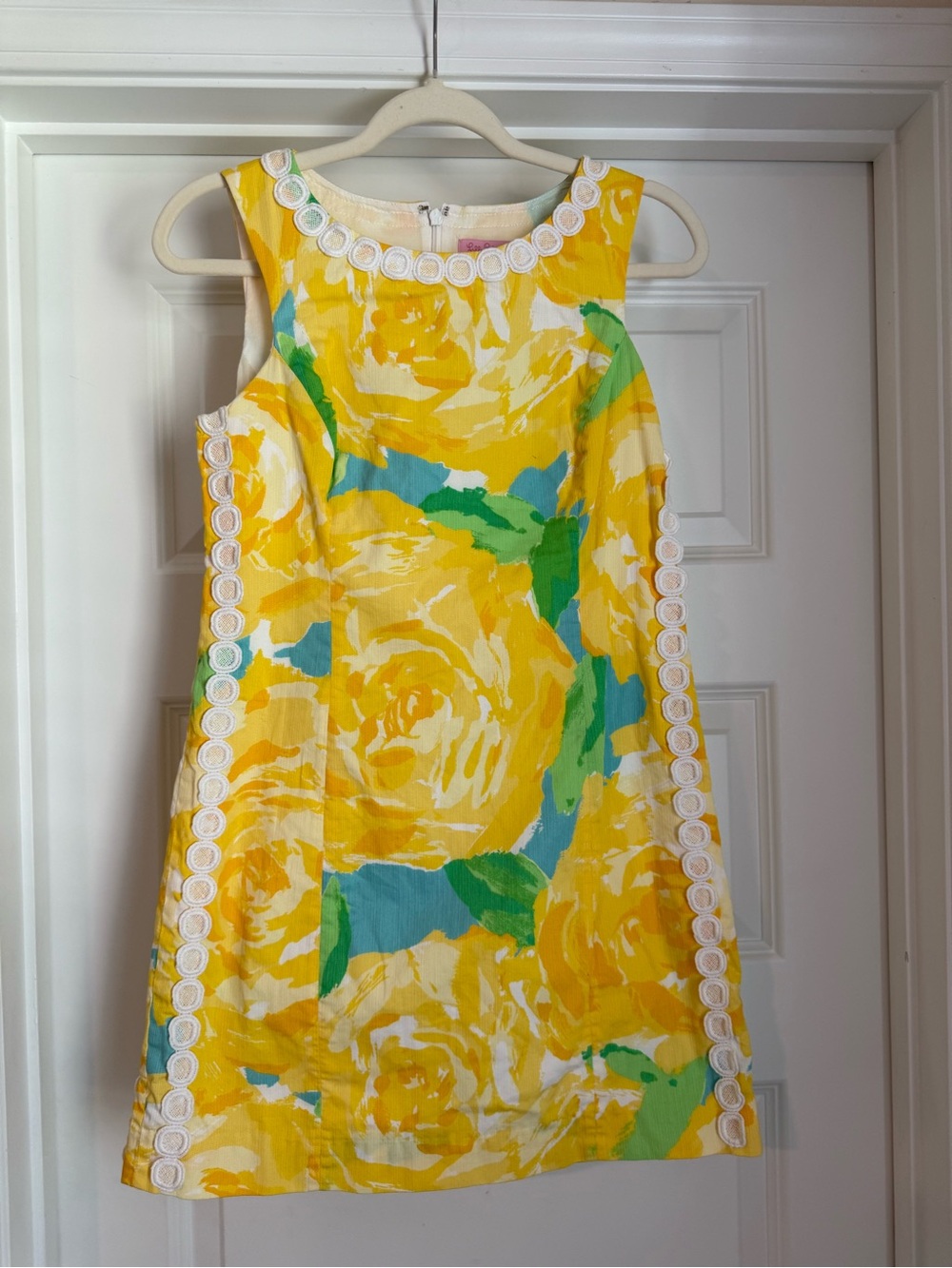 Lilly Pulitzer Mila Sunglow Yellow Floral Shift Dress Size 6